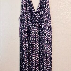 Lane Bryant Purple Patterned Maxi Skirt